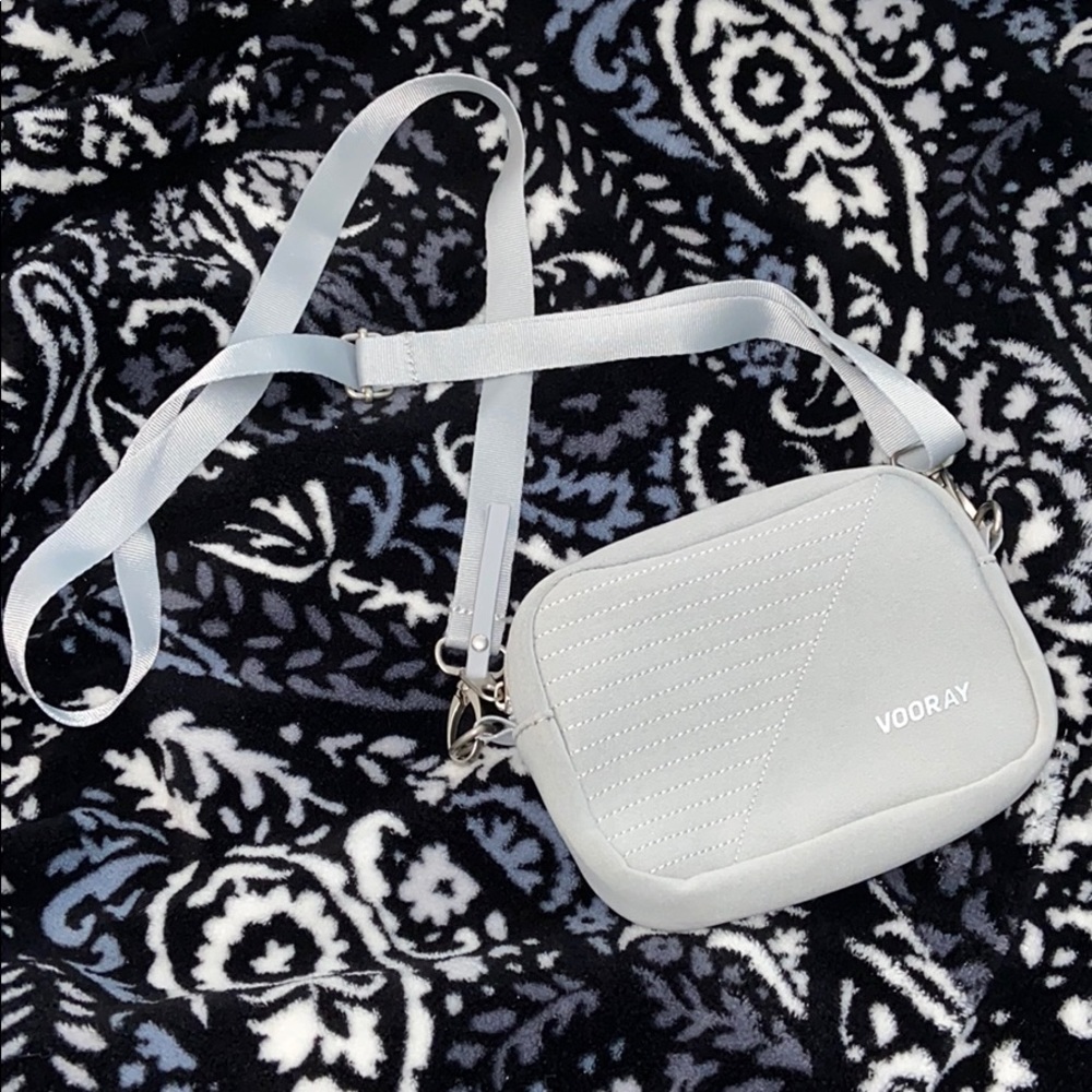 grey crossbody purse